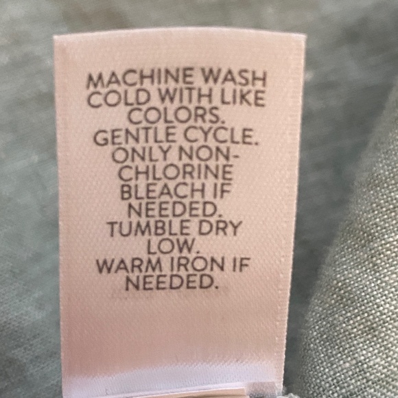 Pure Jill Yarn Dyed 100% Linen Tunic Blouse Button Front Light Green Sz XL - Picture 12 of 16